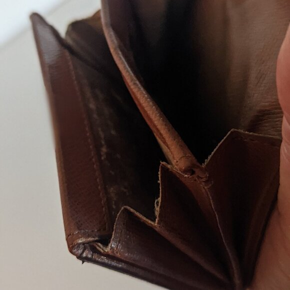 Louis Vuitton LV Authentic Brown Monogram Bi-Fold Coin Purse Designer Logo AS IS - Picture 9 of 10